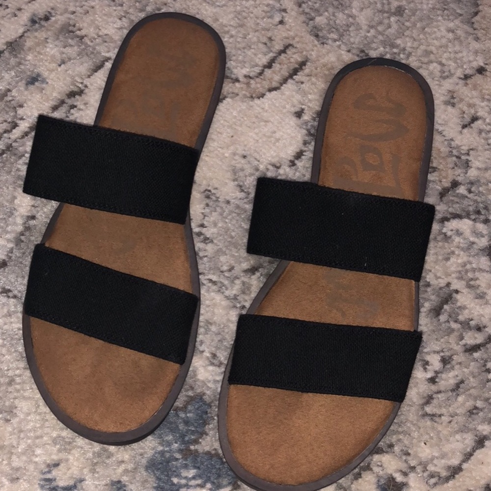 Black slip on flats